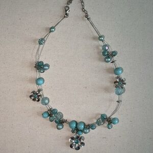 Bohemian Silver and Blue Nature-Inspired Necklace